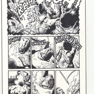 Richard Corben's comic page drawing of Starr, page 13, issue 4. Pen, ink and markers.